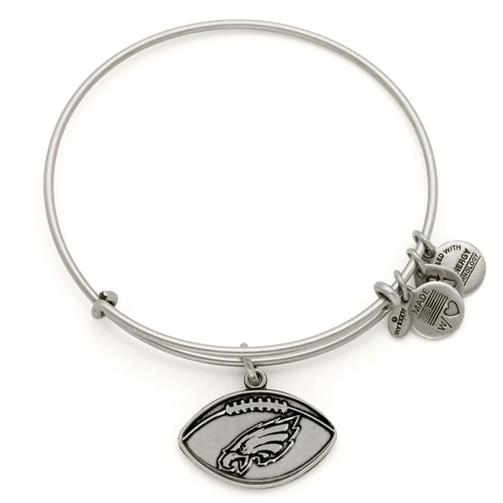 Alex And Ani Philadelphia Eagles Football Charm Bangle, Rafaelian Silver Finish
