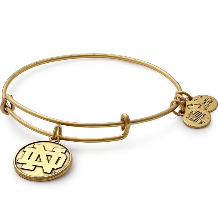 Alex And Ani University Of Notre Dame® Logo Charm Bangle, Rafaelian Gold Finish