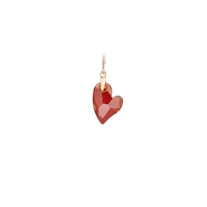 Alex And Ani Red Magma Heart Necklace Charm With Swarovski  Crystals, 14kt Rose Gold Plated Sterling Silver