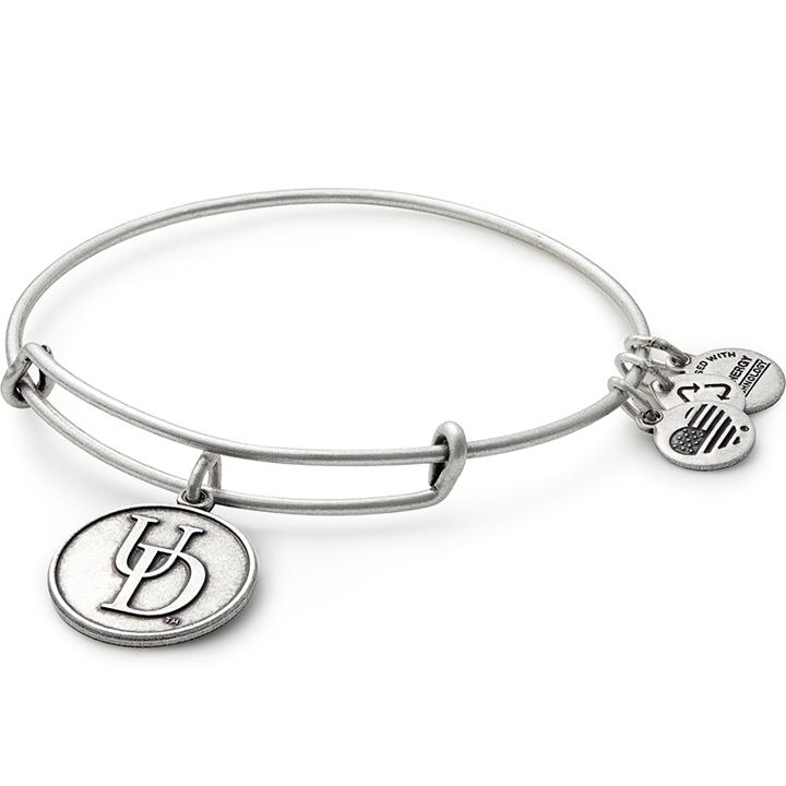 Alex And Ani University Of Delaware  Logo Charm Bangle, Rafaelian Silver Finish