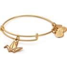 Alex And Ani Paper Crane Charm Bangle National Network To End Domestic Violence, Shiny Gold Finish