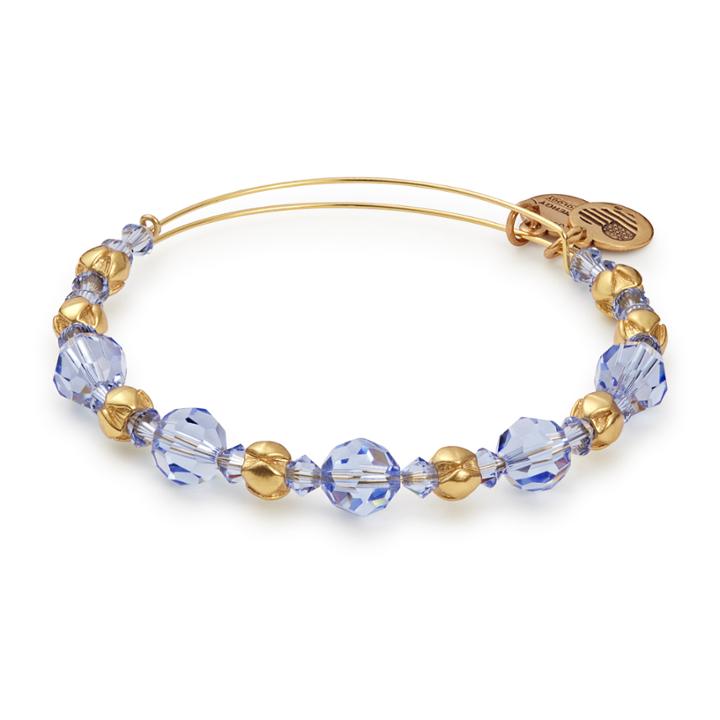 Alex And Ani Rain Beaded Bangle With Swarovski® Crystals, Shiny Gold Finish