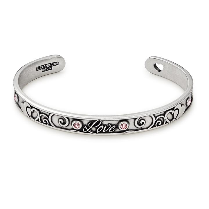 Alex And Ani Love Cuff, Rafaelian Silver Finish