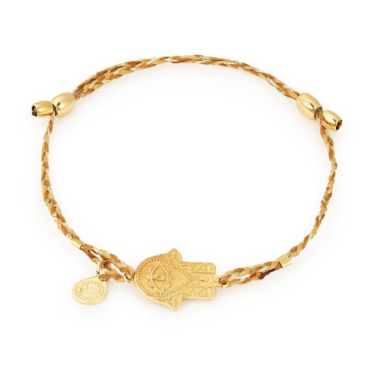 Alex And Ani Hand Of Fatima Precious Threads Bracelet, 14kt Gold Plated Sterling Silver