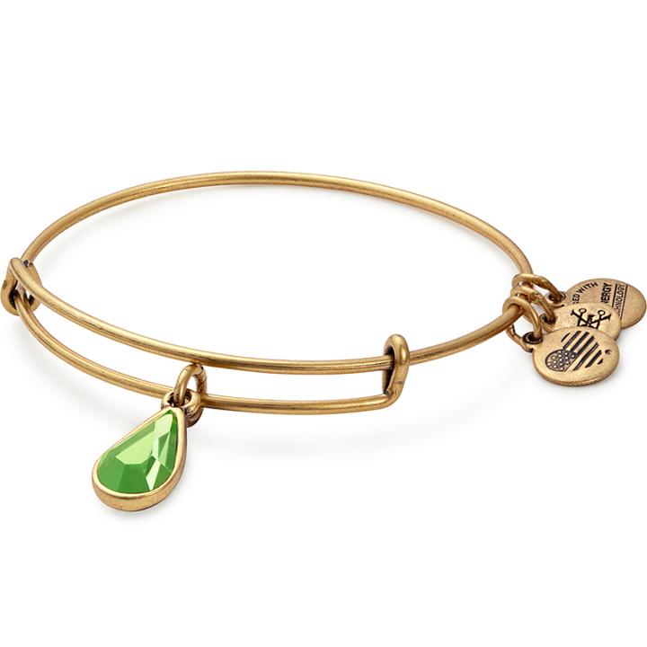 Alex And Ani August Birth Month Charm Bangle With Swarovski  Crystal, Rafaelian Gold Finish