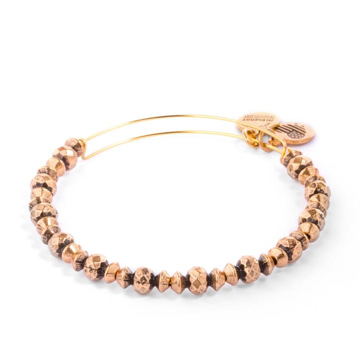 Alex And Ani Canyon Beaded Bangle, Rafaelian Gold Finish