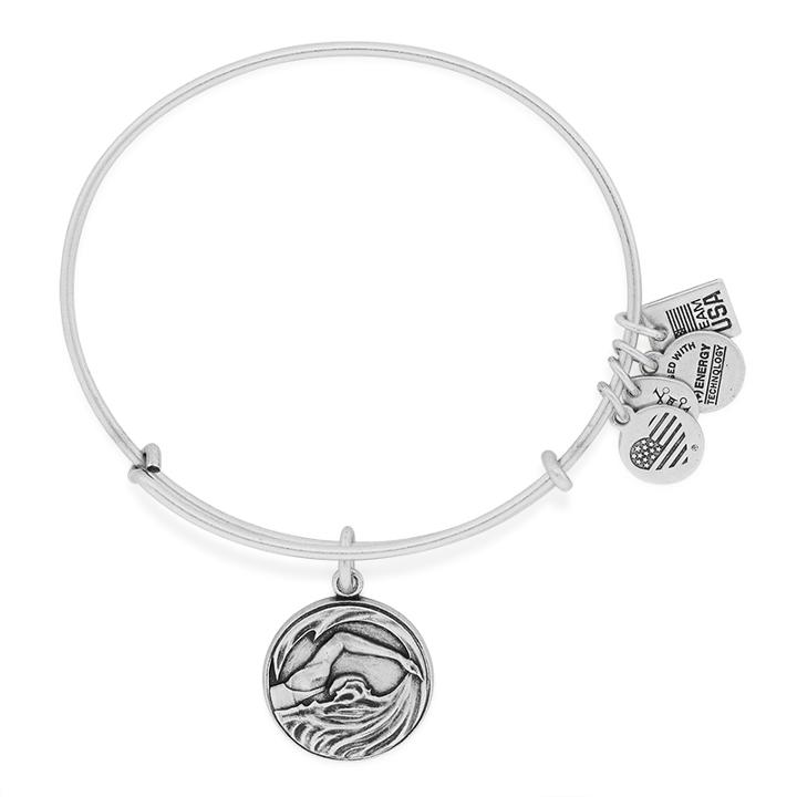 Alex And Ani Team Usa Swimming Charm Bangle, Rafaelian Silver Finish