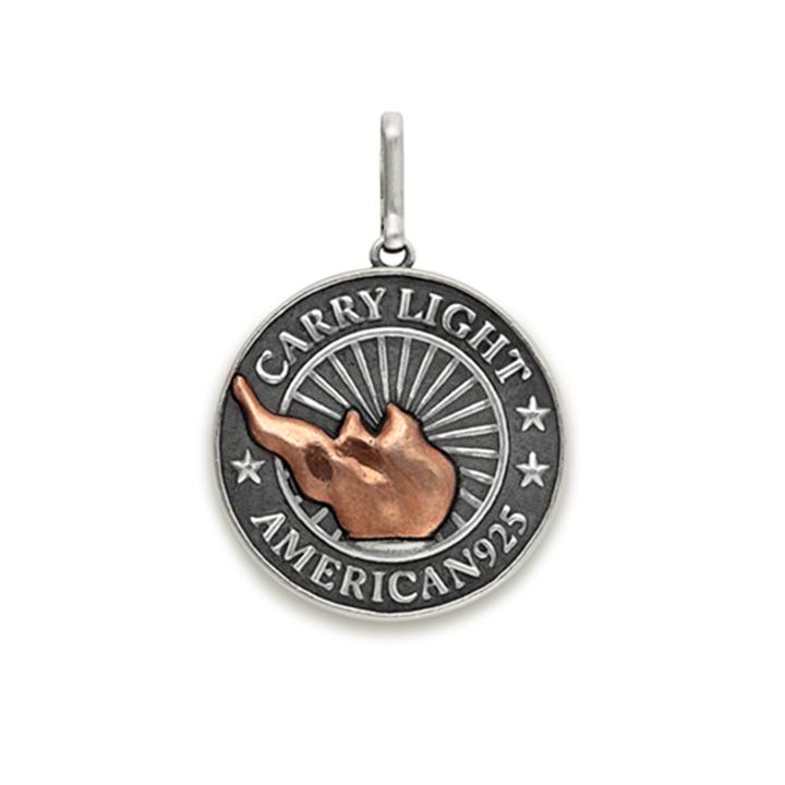 Alex And Ani Liberty Copper | Carry Light™ Necklace Charm, Large, Sterling Silver