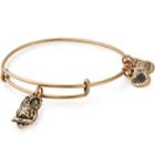 Alex And Ani Owl Charm Bangle Flying Kites, Rafaelian Gold Finish