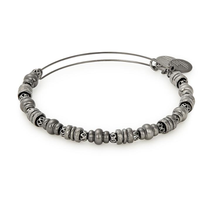 Alex And Ani Spellbound Beaded Bangle, Midnight Silver