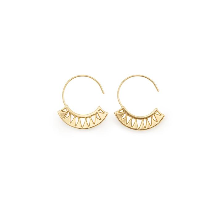 Alex And Ani Blue Lotus Hoop Earrings, 14kt Gold Plated