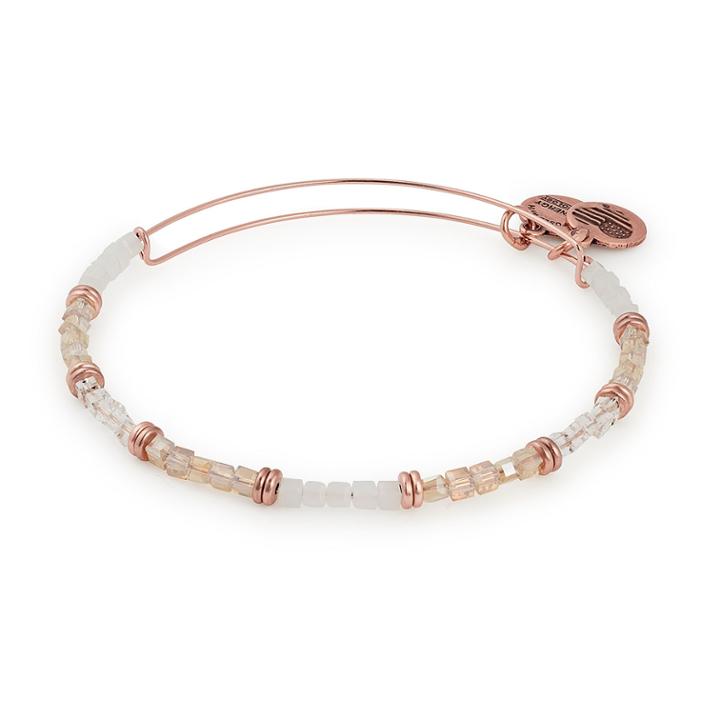 Alex And Ani Birch Temple Beaded Bangle, Rafaelian Rose Gold Finish