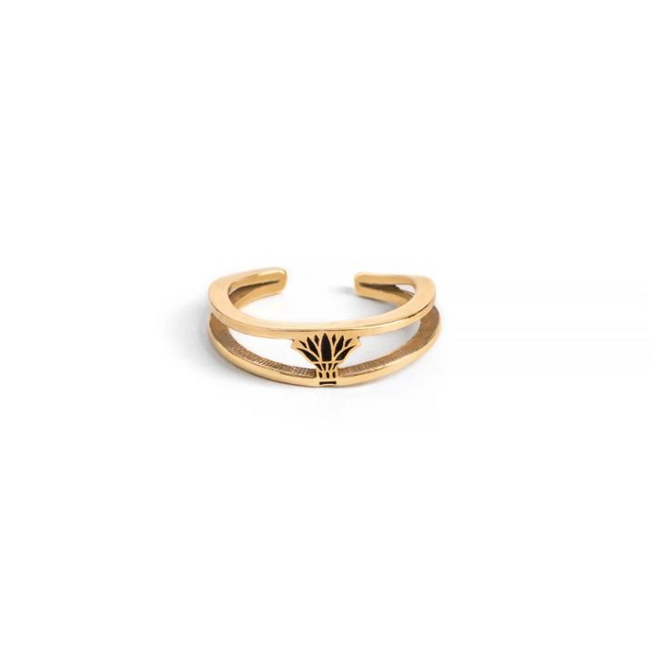 Alex And Ani Blue Lotus Ring, 14kt Gold Plated