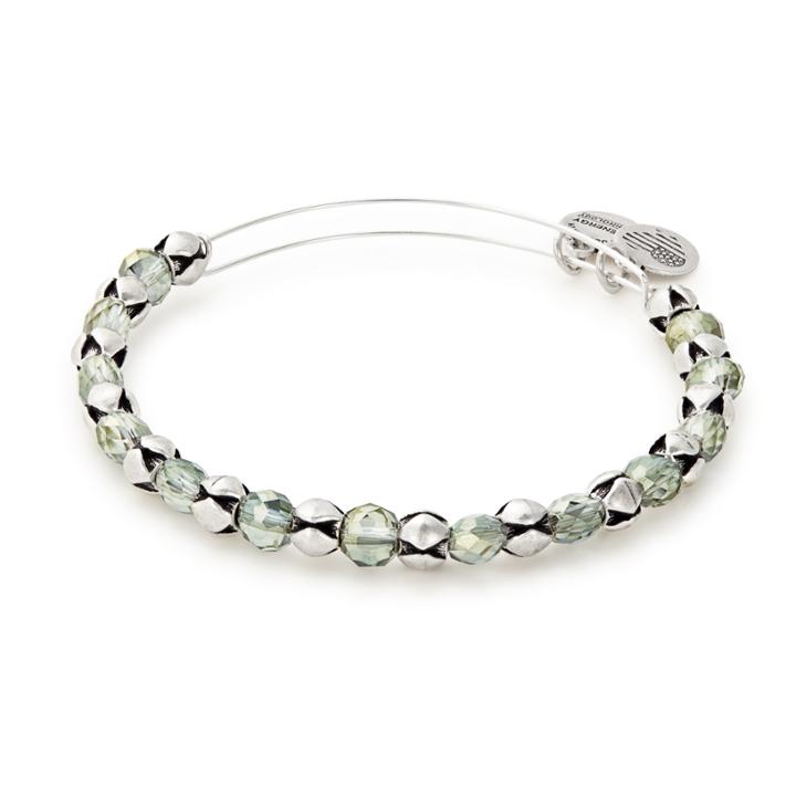 Alex And Ani Winter Solace Snowbell Beaded Bangle, Rafaelian Silver Finish