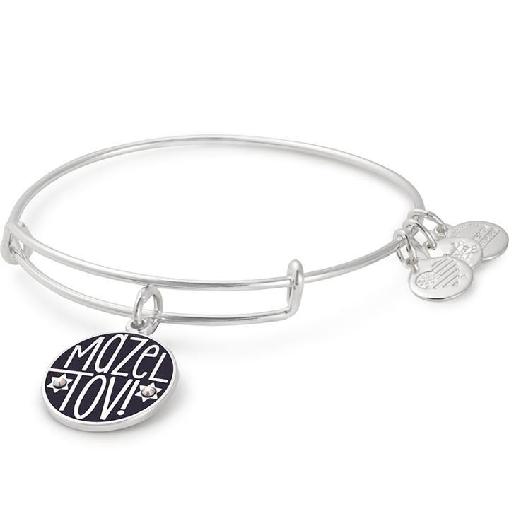 Alex And Ani Mazel Tov Charm Bangle, Shiny Silver Finish