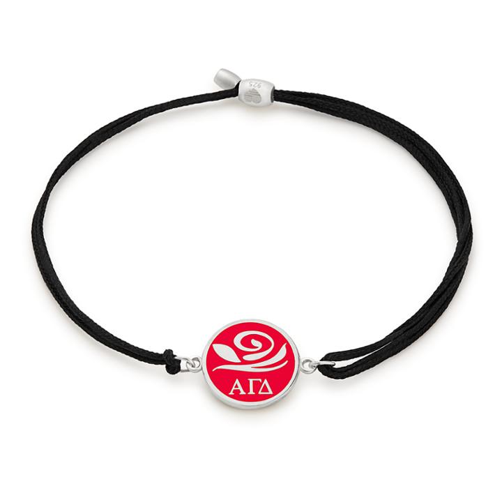 Alex And Ani Alpha Gamma Delta Pull Cord Bracelet, Sterling Silver