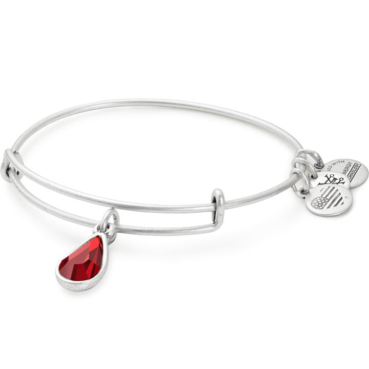 Alex And Ani January Birth Month Charm Bangle With Swarovski  Crystal, Rafaelian Silver Finish