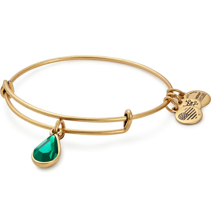 Alex And Ani May Birth Month Charm Bangle With Swarovski  Crystal, Rafaelian Gold Finish
