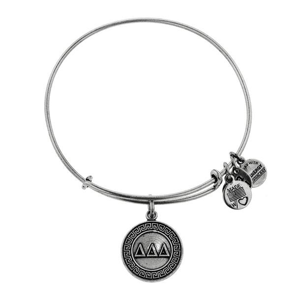 Alex And Ani Delta Delta Delta Charm Bangle, Rafaelian Silver Finish