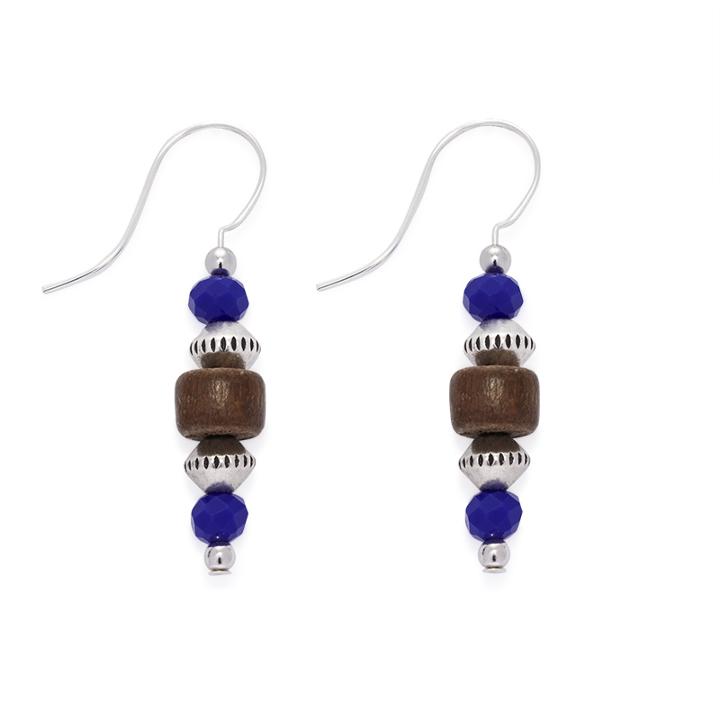 Alex And Ani Ultramarine Tidepool Earrings, Rafaelian Silver Finish
