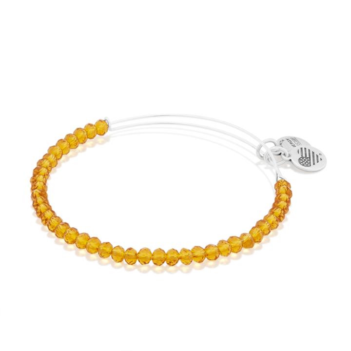 Alex And Ani Aurelia Brilliance Beaded Bangle, Sterling Silver