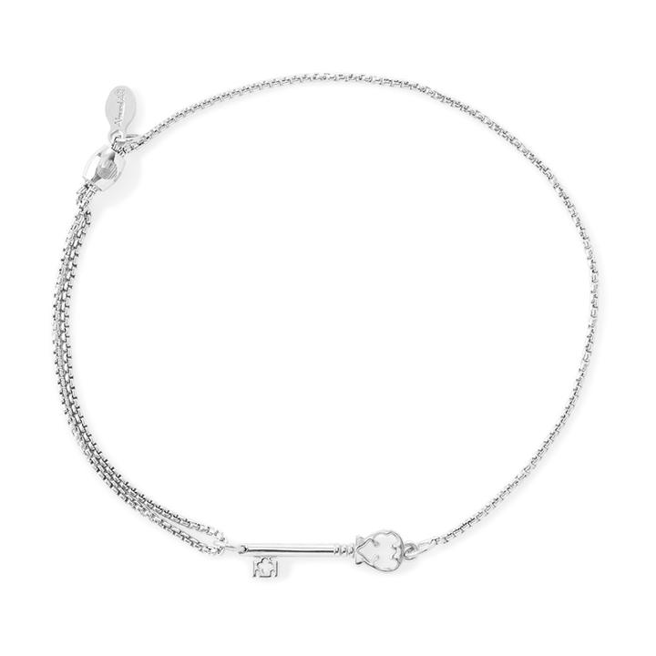 Alex And Ani Skeleton Key Pull Chain Bracelet, Sterling Silver