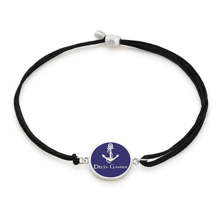 Alex And Ani Delta Gamma Pull Cord Bracelet, Sterling Silver