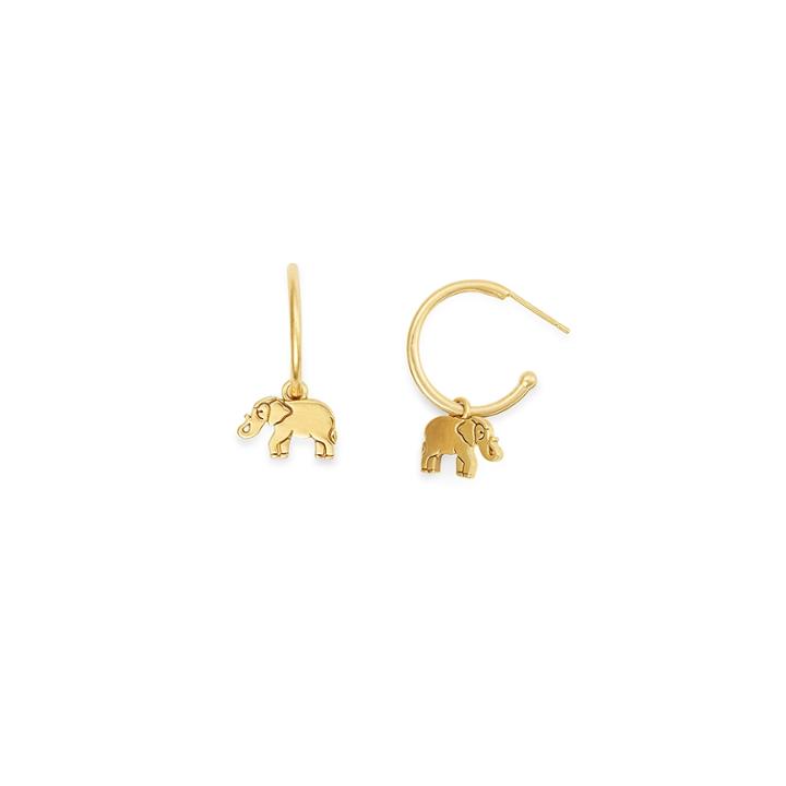 Alex And Ani Elephant Hoop Earrings, 14kt Gold Plated Sterling Silver