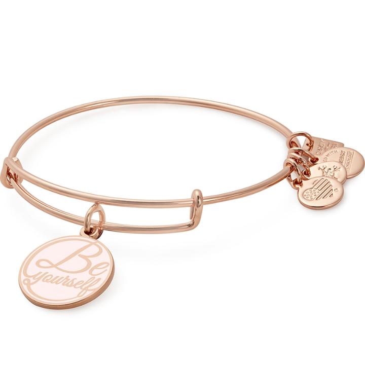 Alex And Ani Be Yourself Charm Bangle Peacelove Foundation, Shiny Rose Gold Finish