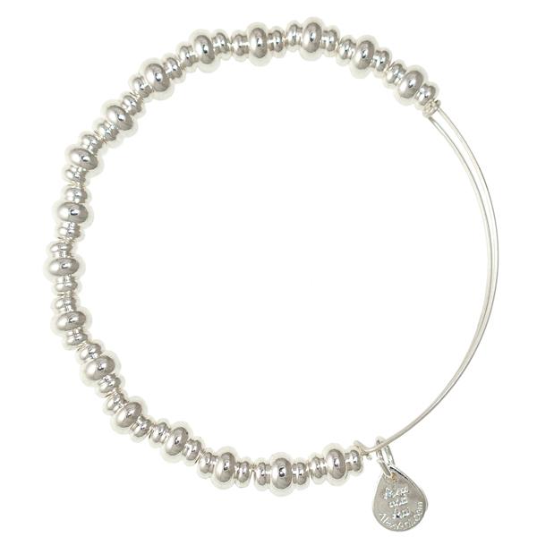 Alex And Ani Nile Beaded Bangle, Shiny Silver Finish