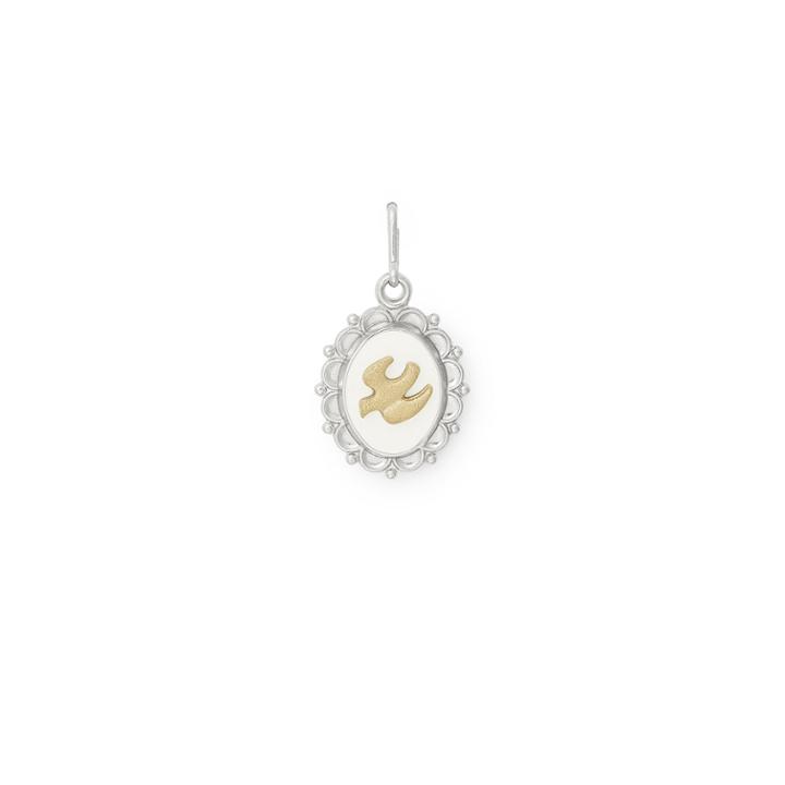 Alex And Ani Ornate Dove Necklace Charm, Two Tone