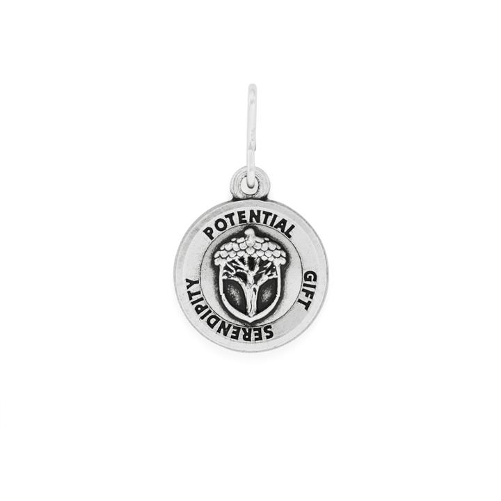 Alex And Ani Unexpected Miracles Mini Necklace Charm Rafaelian Silver Finish