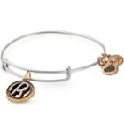 Alex And Ani Initial R Two Tone Charm Bangle, Rafaelian Silver Finish