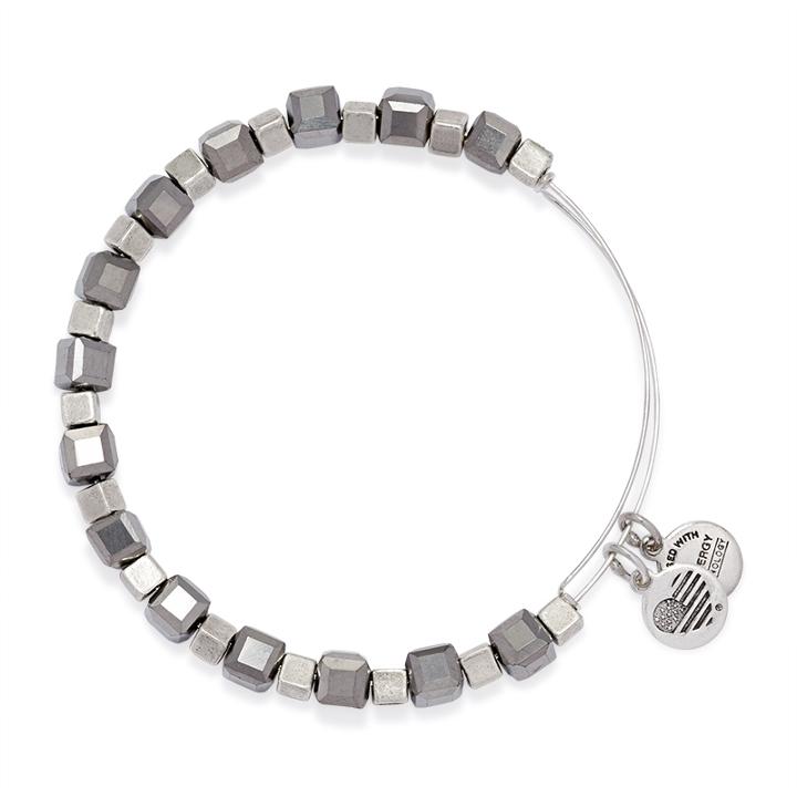 Alex And Ani Moonbeam Trailblazer Beaded Bangle, Rafaelian Silver Finish