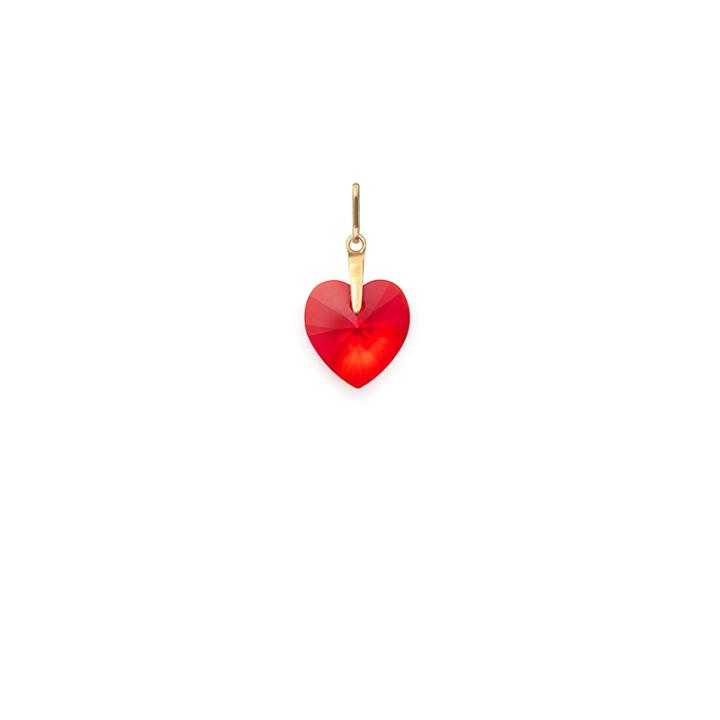 Alex And Ani Light Siam Heart Necklace Charm With Swarovski  Crystals, 14kt Gold Plated