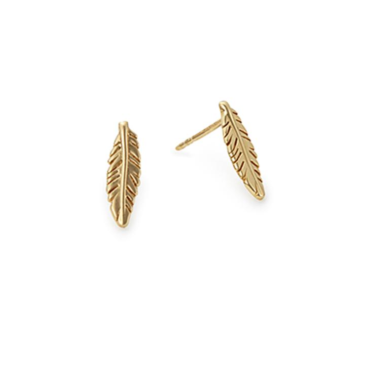 Alex And Ani Feather Post Earrings, 14kt Gold Plated