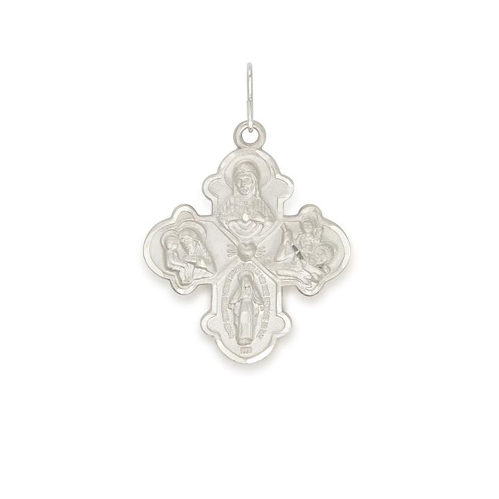Alex And Ani Four Way Cross Necklace Charm, Large, Sterling Silver
