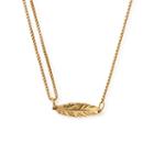 Alex And Ani Feather Pull Chain Necklace, 14kt Gold Plated