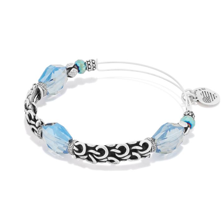 Alex And Ani Arctic Enchanted Beaded Bangle, Rafaelian Silver Finish