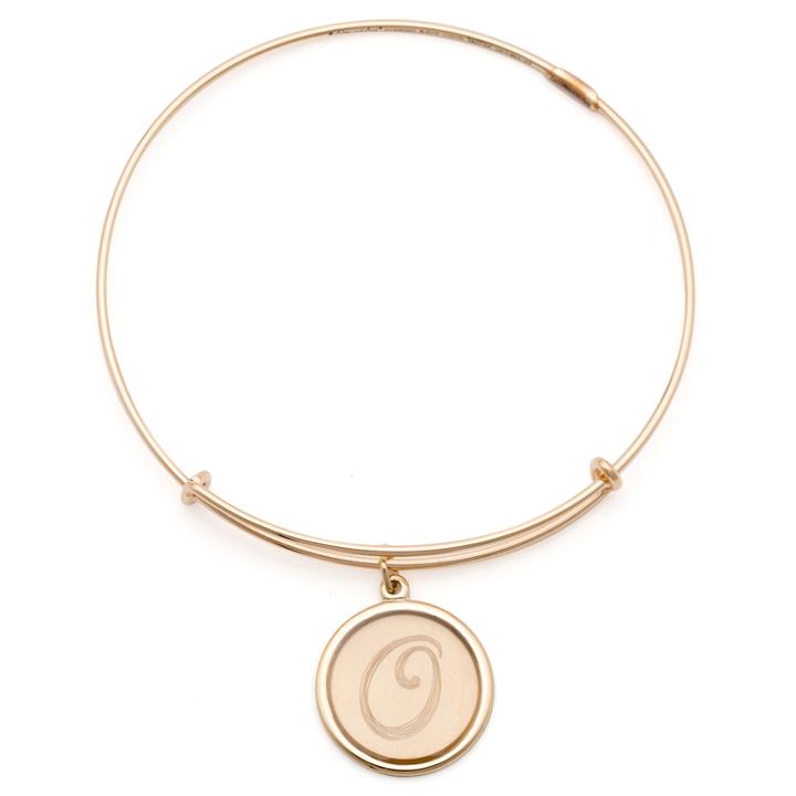 Alex And Ani Precious Initial O Charm Bangle, 14kt Gold Filled