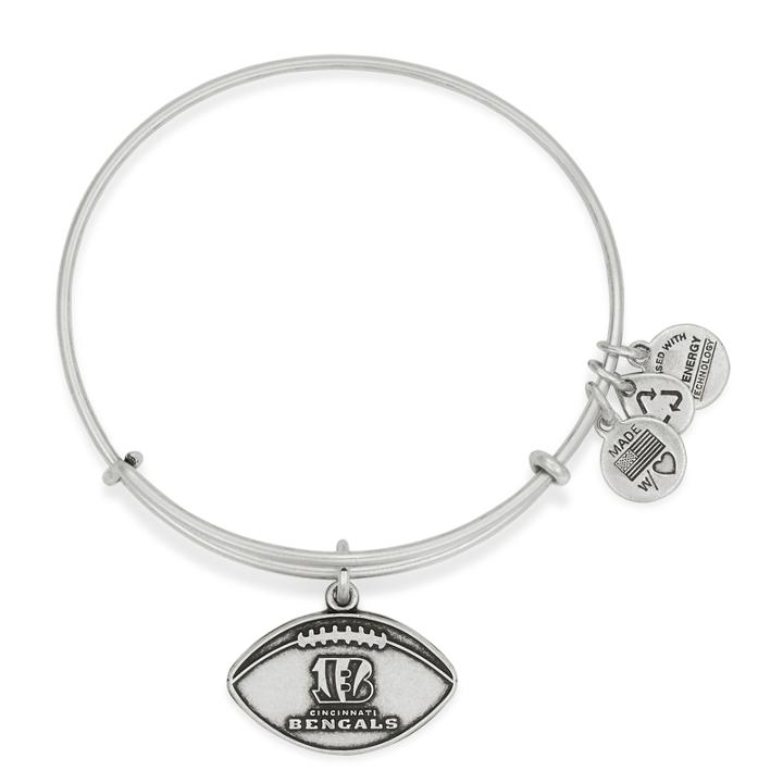 Alex And Ani Cincinnati Bengals Football Charm Bangle, Rafaelian Silver Finish