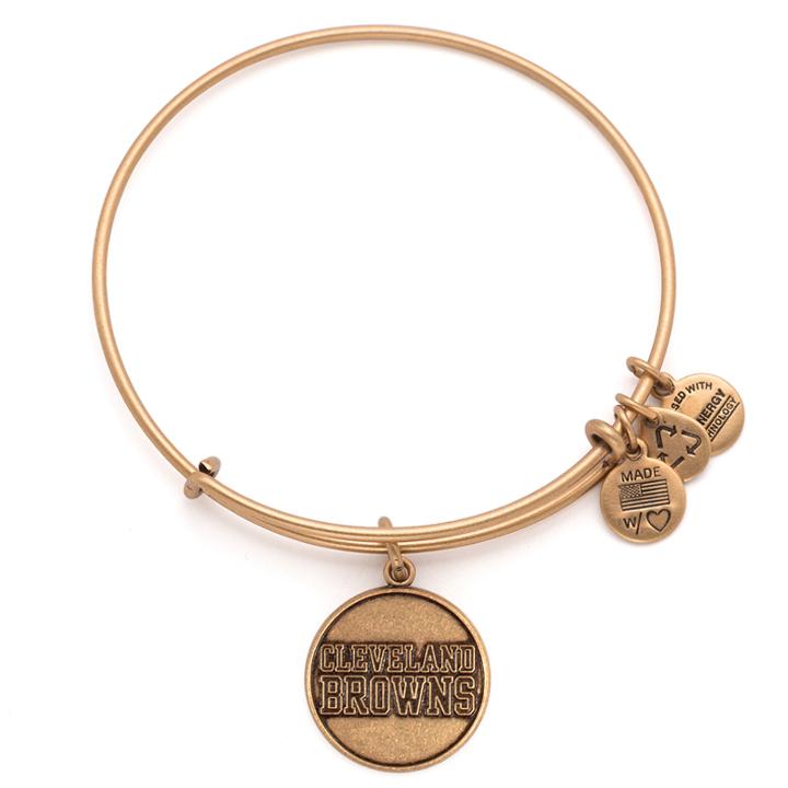 Alex And Ani Cleveland Browns Logo Charm Bangle, Rafaelian Gold Finish