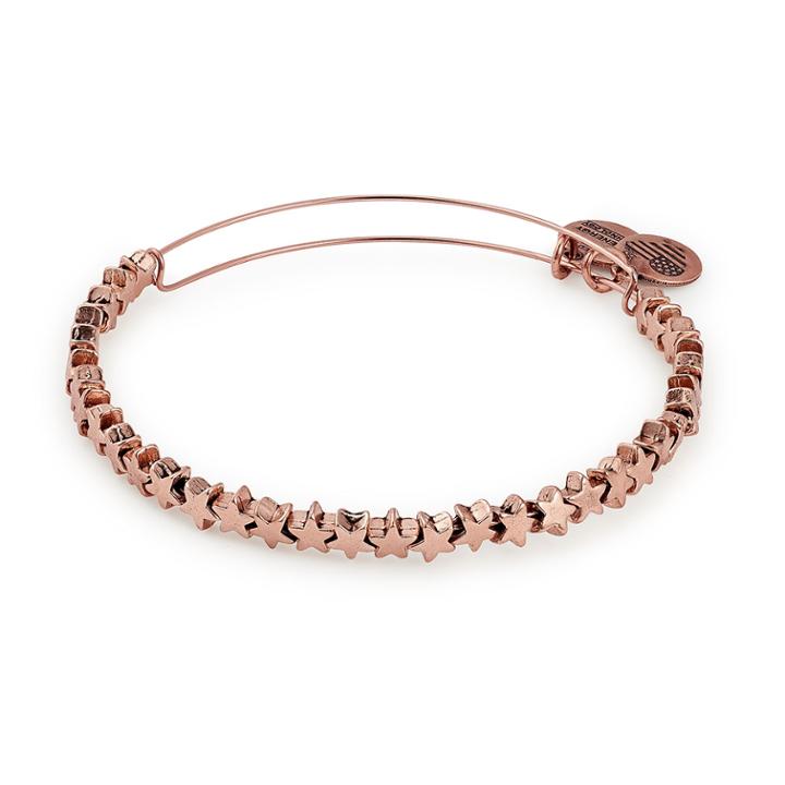 Alex And Ani Star Beaded Bangle, Rafaelian Rose Gold Finish