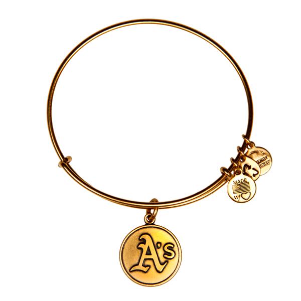 Alex And Ani Oakland Athletics  Cap Logo Charm Bangle, Rafaelian Gold Finish