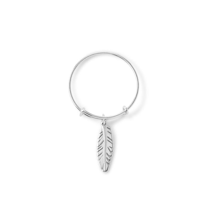 Alex And Ani Feather Expandable Wire Ring, Sterling Silver