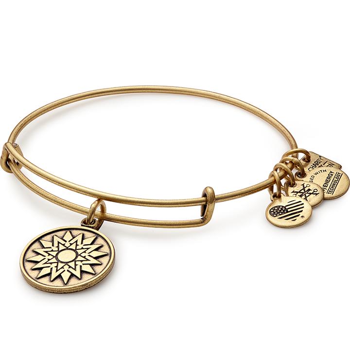 Alex And Ani New Beginnings Charm Bangle The One Campaign, Rafaelian Gold Finish