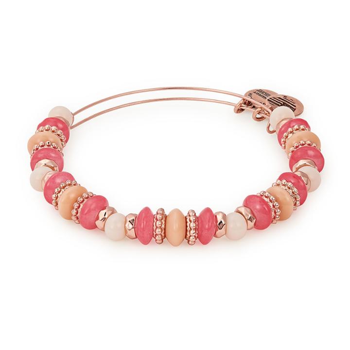 Alex And Ani Coral Horizon Beaded Bangle, Shiny Rose Gold Finish