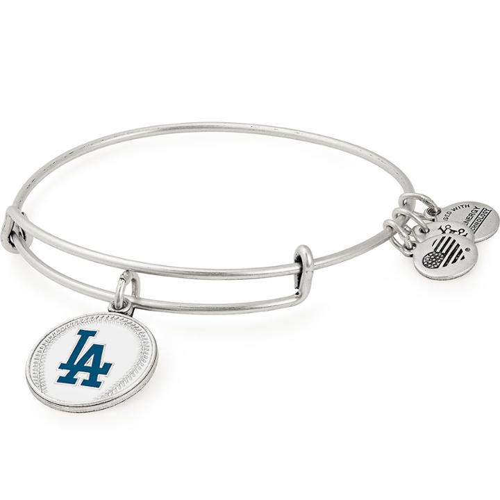 Alex And Ani Los Angeles Dodgers Color Infusion Charm Bangle, Rafaelian Silver Finish