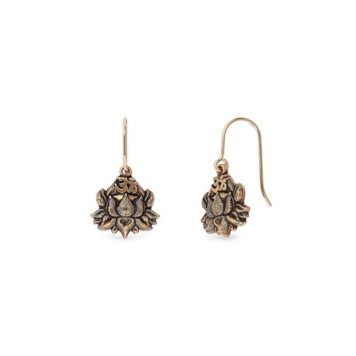 Alex And Ani Lotus Peace Petals Hook Earrings, Rafaelian Gold Finish