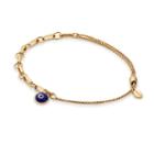 Alex And Ani Evil Eye Bar Ring Pull Chain Bracelet, 14kt Gold Plated